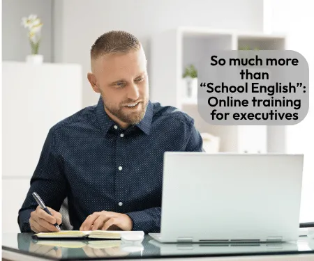 a businessman doing the online course