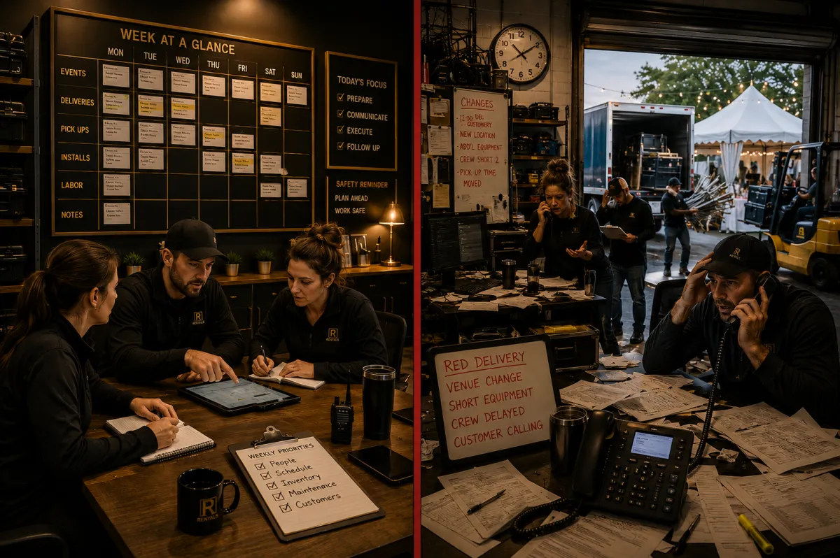 How to Run Weekly Operations Meetings That Matter in Event & Equipment Rental Businesses