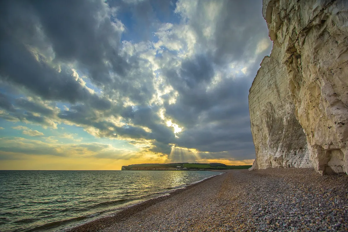 Coastal cliffs at the ocean's edge