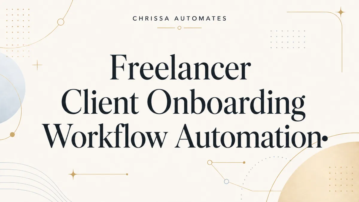Freelancer Client Onboarding Workflow Automation