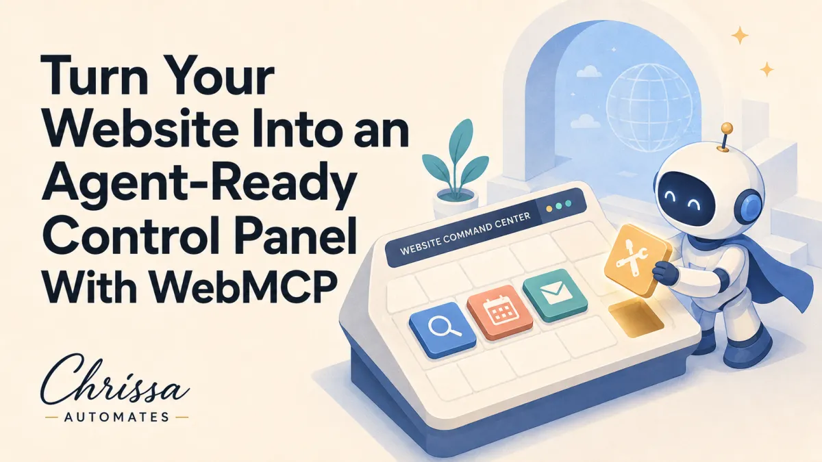 Turn Your Website Into an Agent-Ready Control Panel With WebMCP