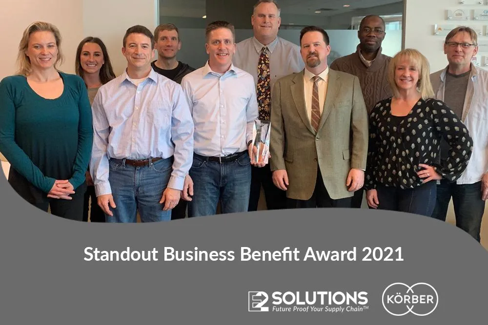E2 Solutions Koerber Standout Business Benefit 2021 Award