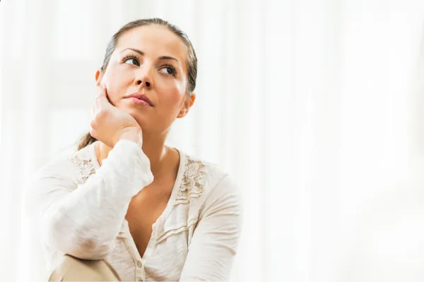 Woman thinking about what she wants