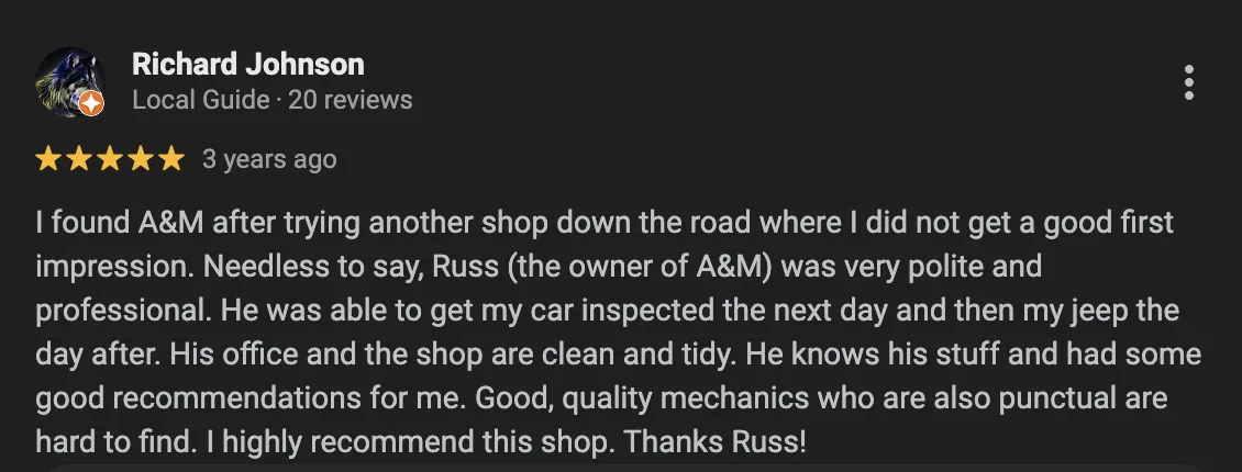Auto Repair Shop review
