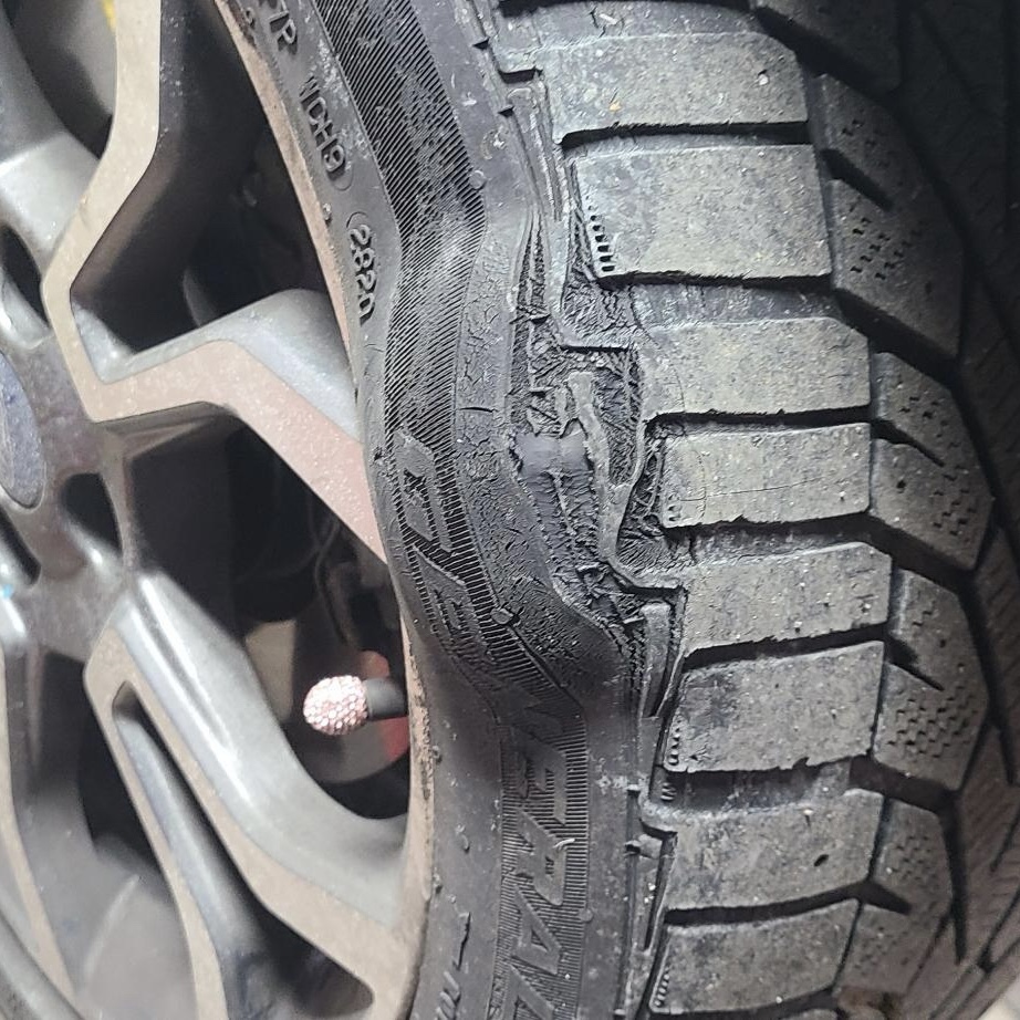 Tire Repairs & Replacement Pothole damage tire