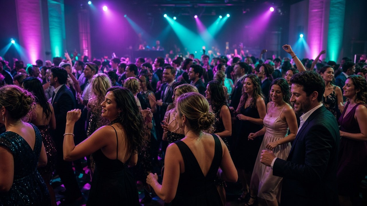 Group of friends celebrating at a party