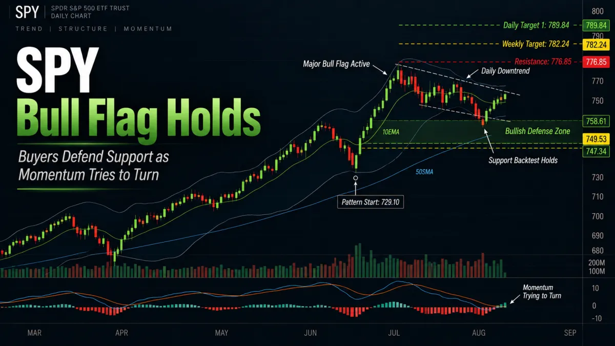 SPY Bull Flag Holds as Support Backtest Sets Up Next Move