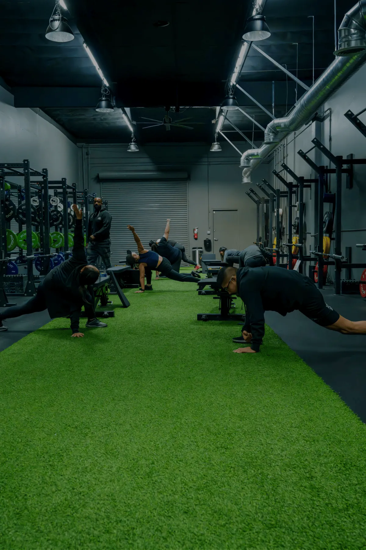 group class stretching session