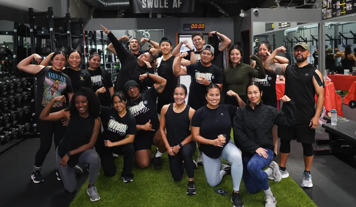 Clients came together for a fun group photo after a training class