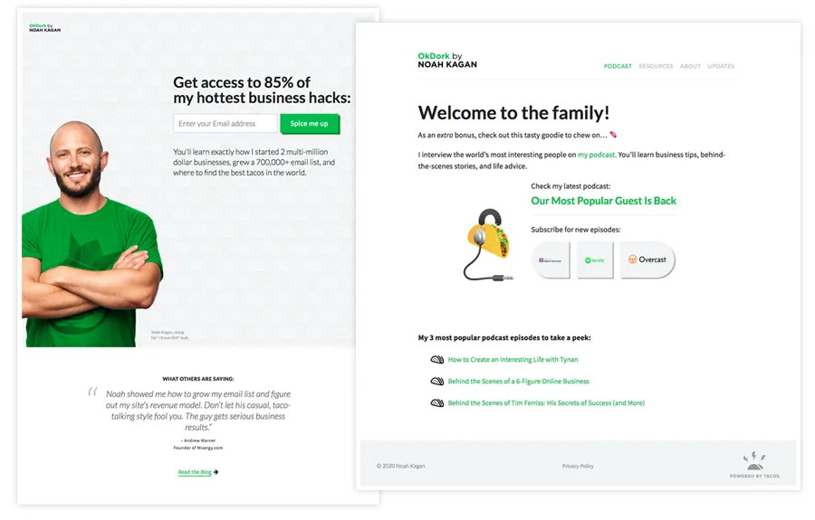 Landing Page Example