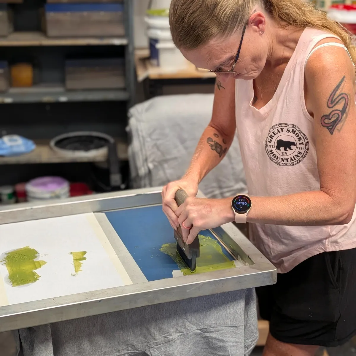Specialty inks and finishes example: discharge, puff, metallic, and high-density textures