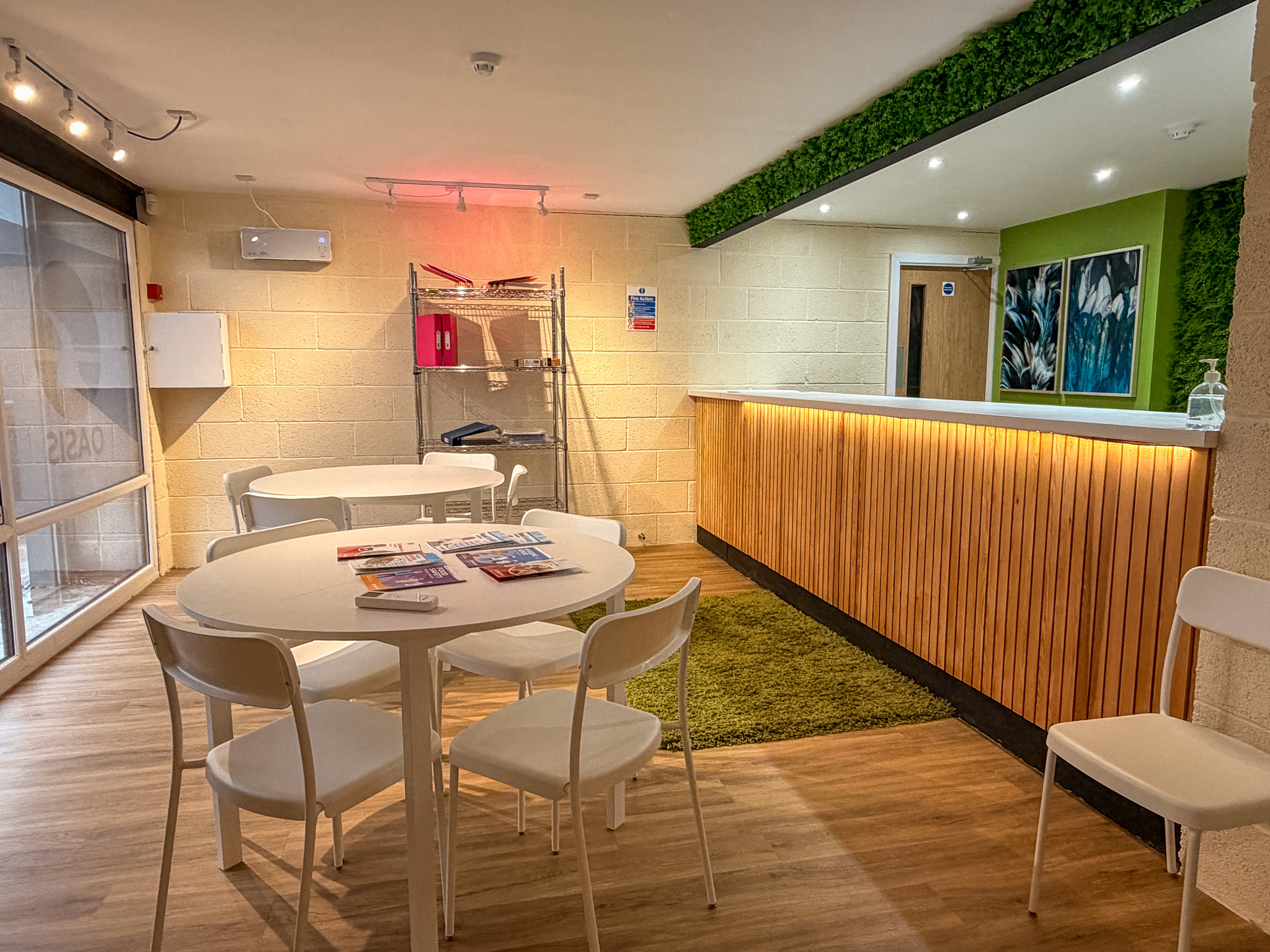 Young people in a hospitality training café environment