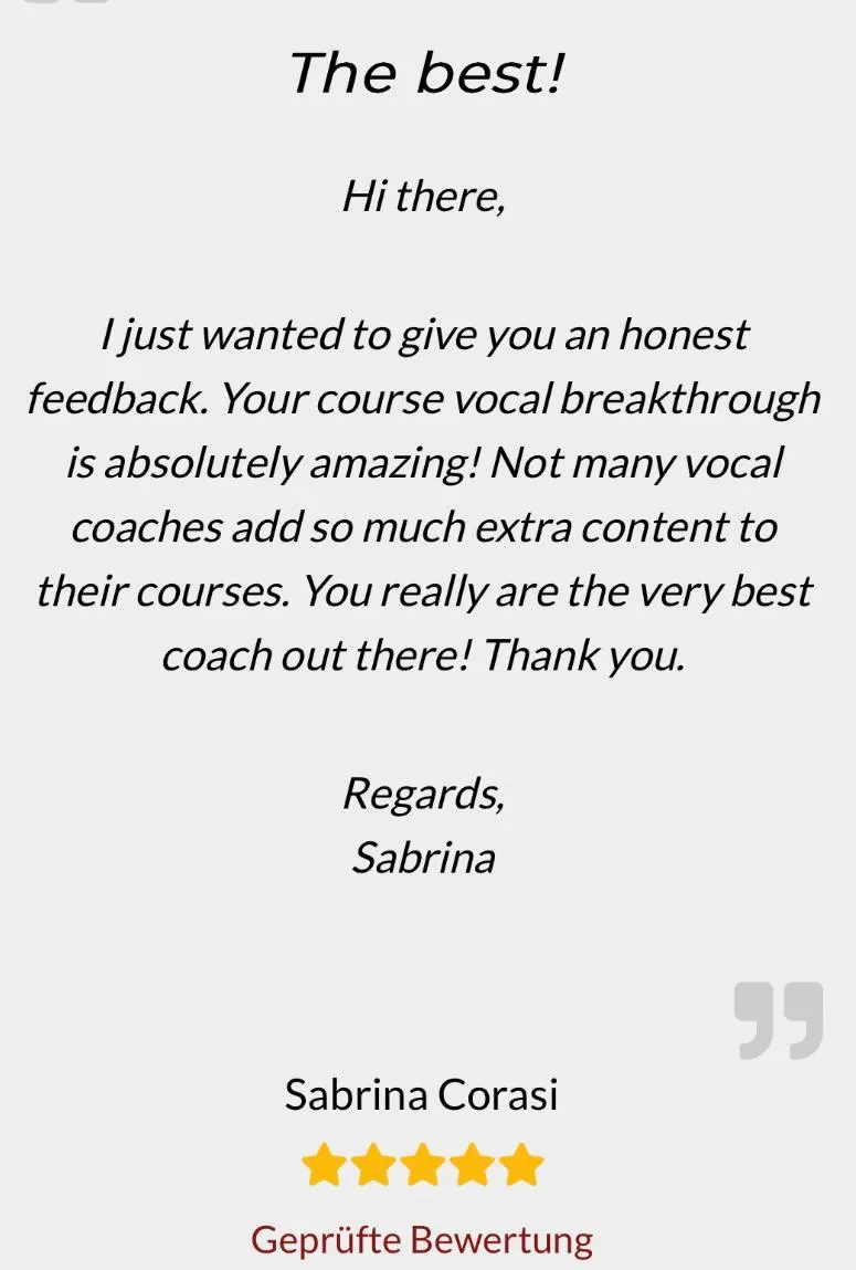 Image of Sabrina's appreciation words