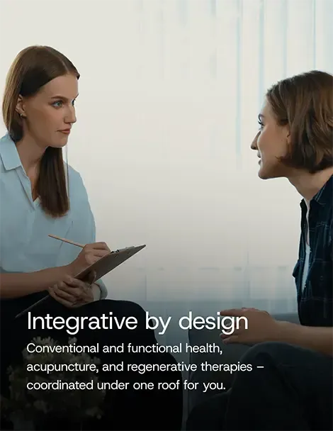 Female healthcare provider with patient.