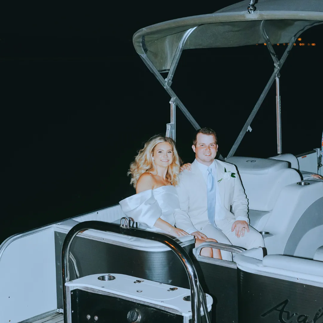 a boat floating on top of a large body of water