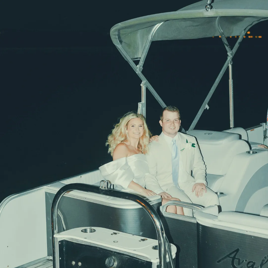 a boat floating on top of a large body of water