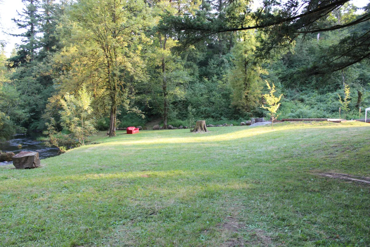 Riverside Park along the water's edge.