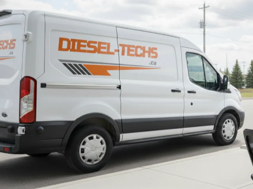 diesel truck repair technician servicing heavy equipment