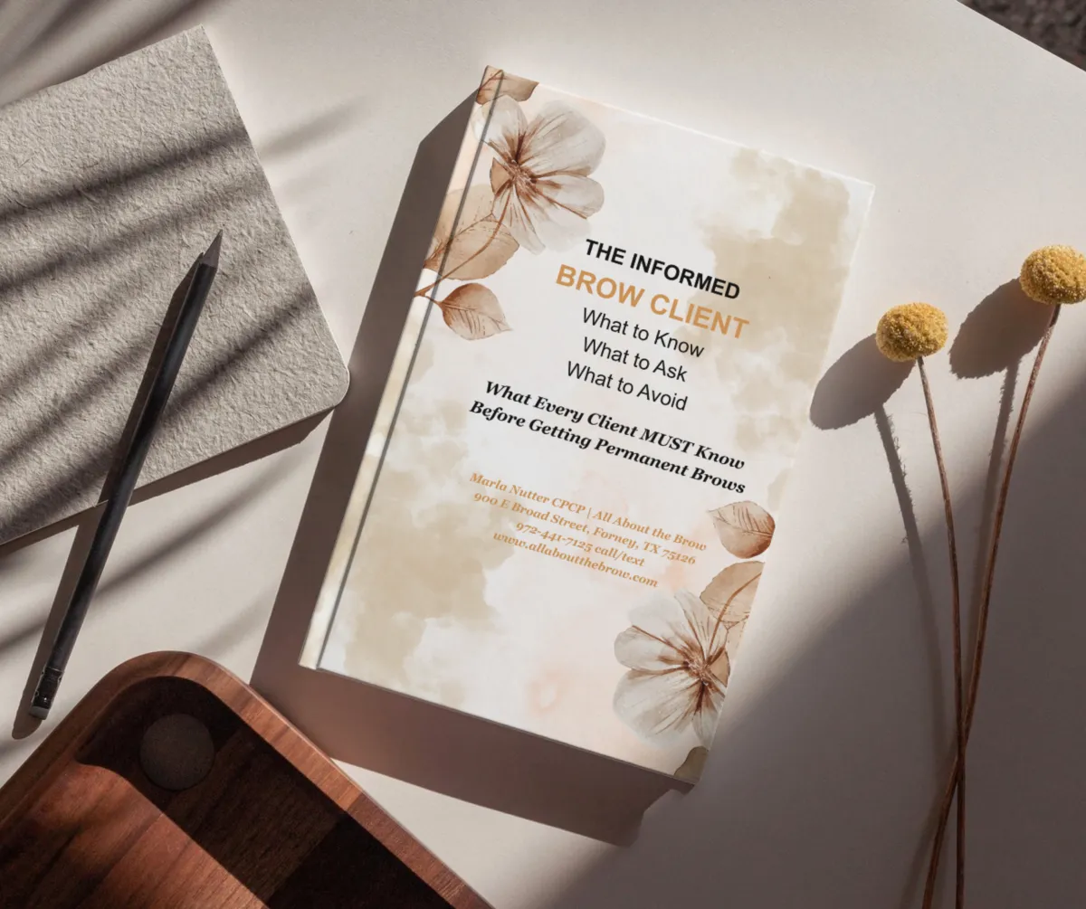 The Informed Brow Client E-book cover mockup
