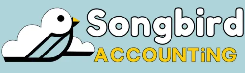 Songbird Accounting logo with brand blue background color