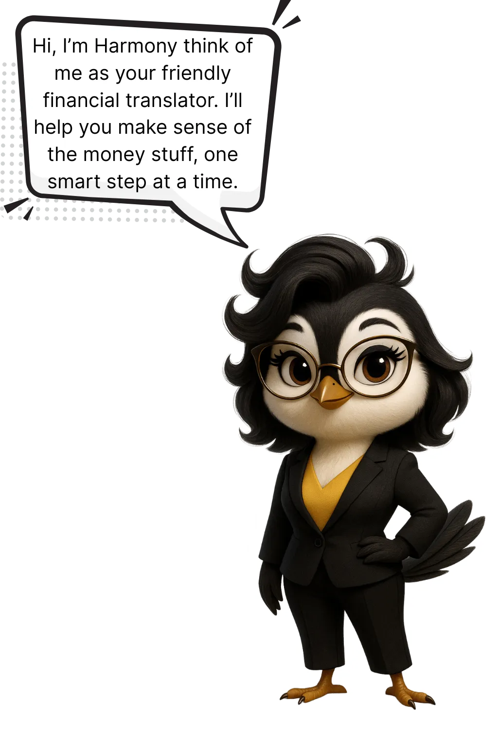Image of Harmony Songbird Accounting's mascot and Virtual Guide
