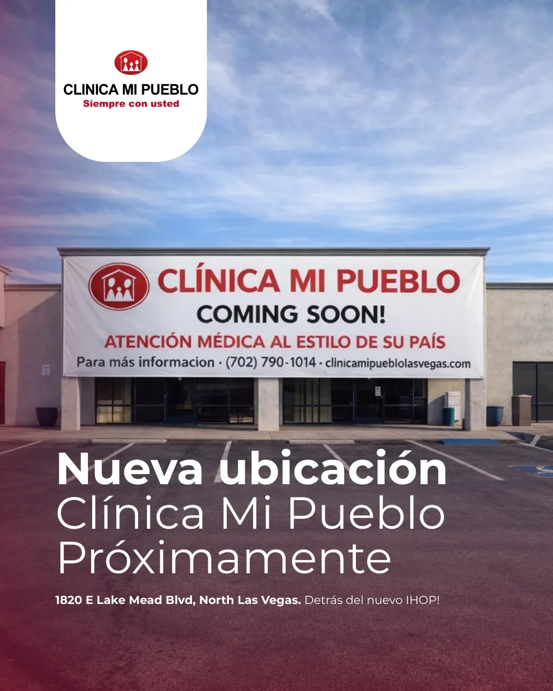 Próxima apertura de la 3ª clínica de Clínica Mi Pueblo en North Las Vegas en Lake Mead Blvd