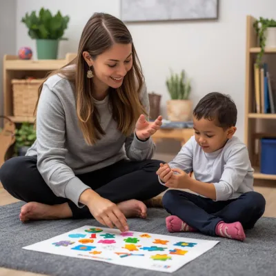 Child receiving in-home autism therapy session