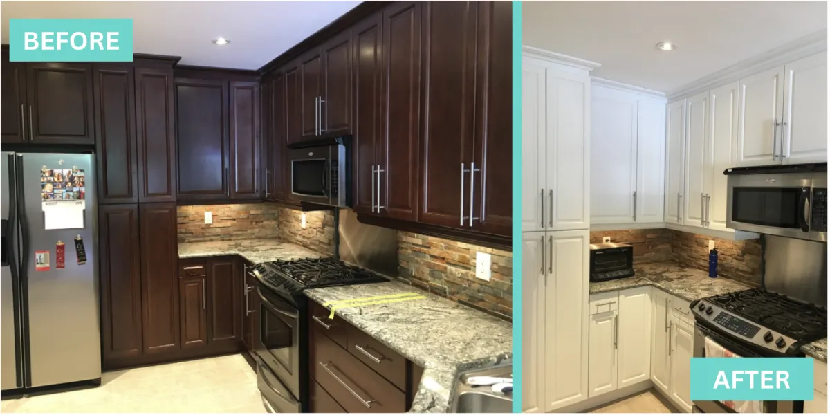 Refinished kitchen cabinets after cabinet refacing service in Phoenix