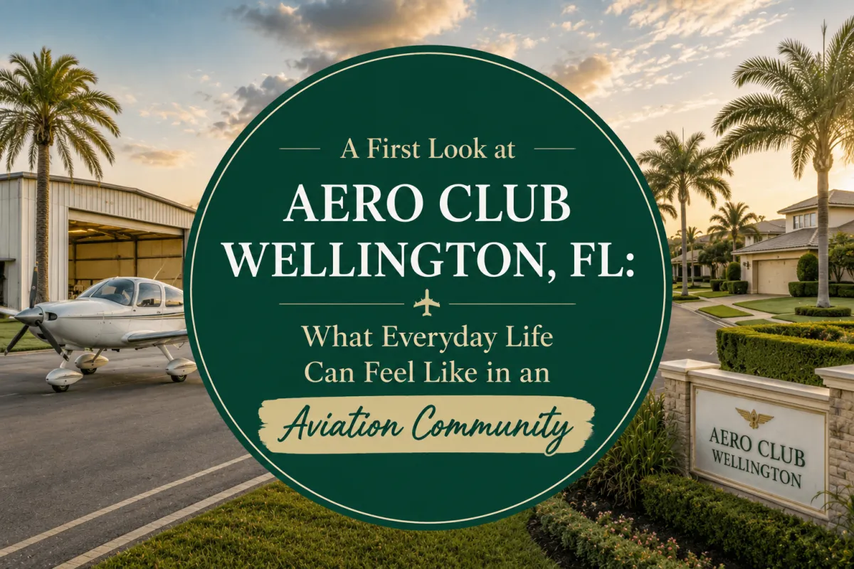 Aero Club Wellington FL aviation community with private planes, hangars, and luxury homes