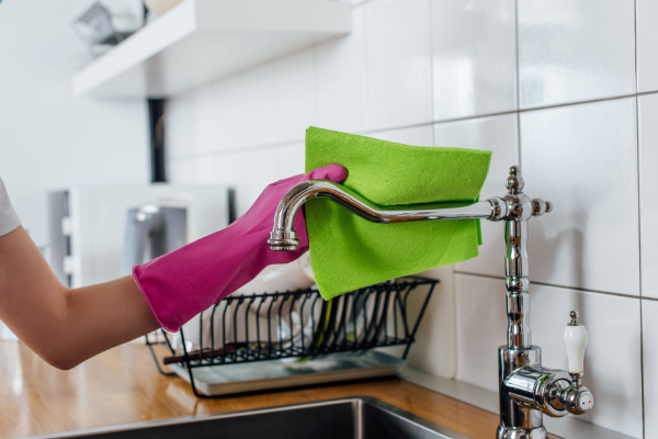 Close up of a grey sofa being upholstery cleaned - Lincoln NZ