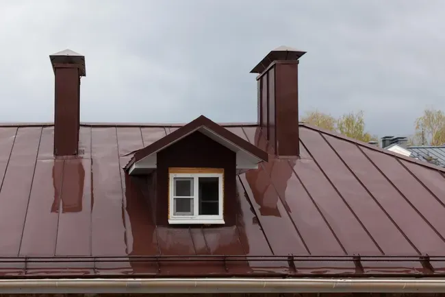 newly painted house roof