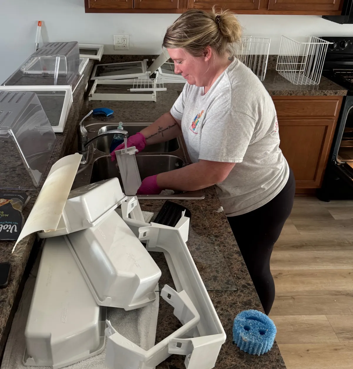 Close-up of a meticulous deep refrigerator cleaning service for a residential home in New Smyrna Beach, FL.