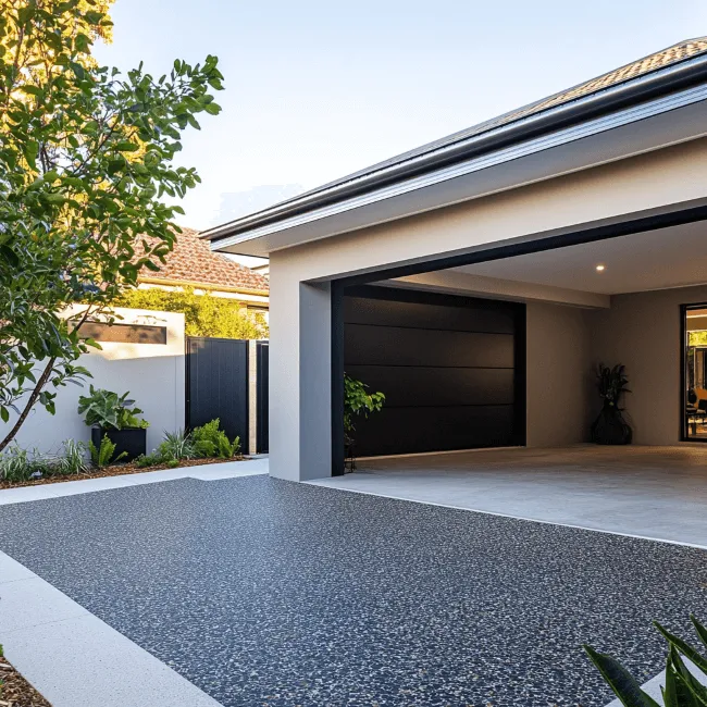 An image of a ew home with no garage door installed yet. The garage is is open and unsecure