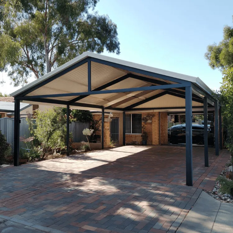 An image of a ew home with no garage door installed yet. The garage is is open and unsecure