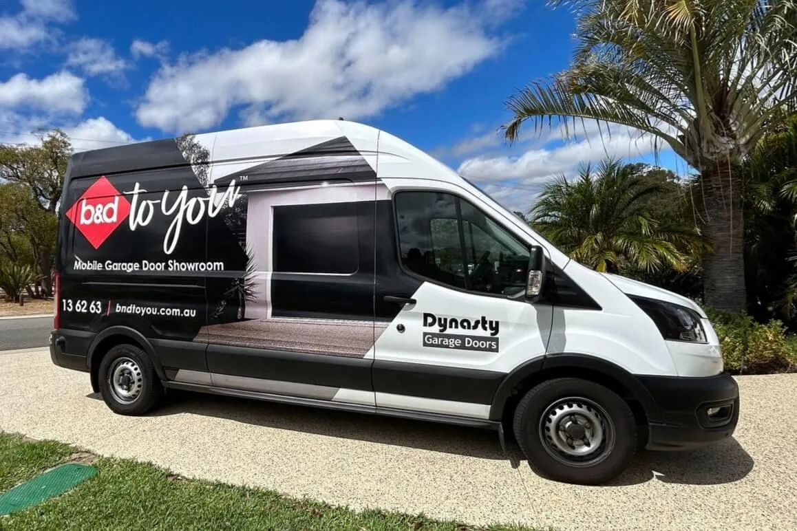 a photo of the B&D mobile showroom van 