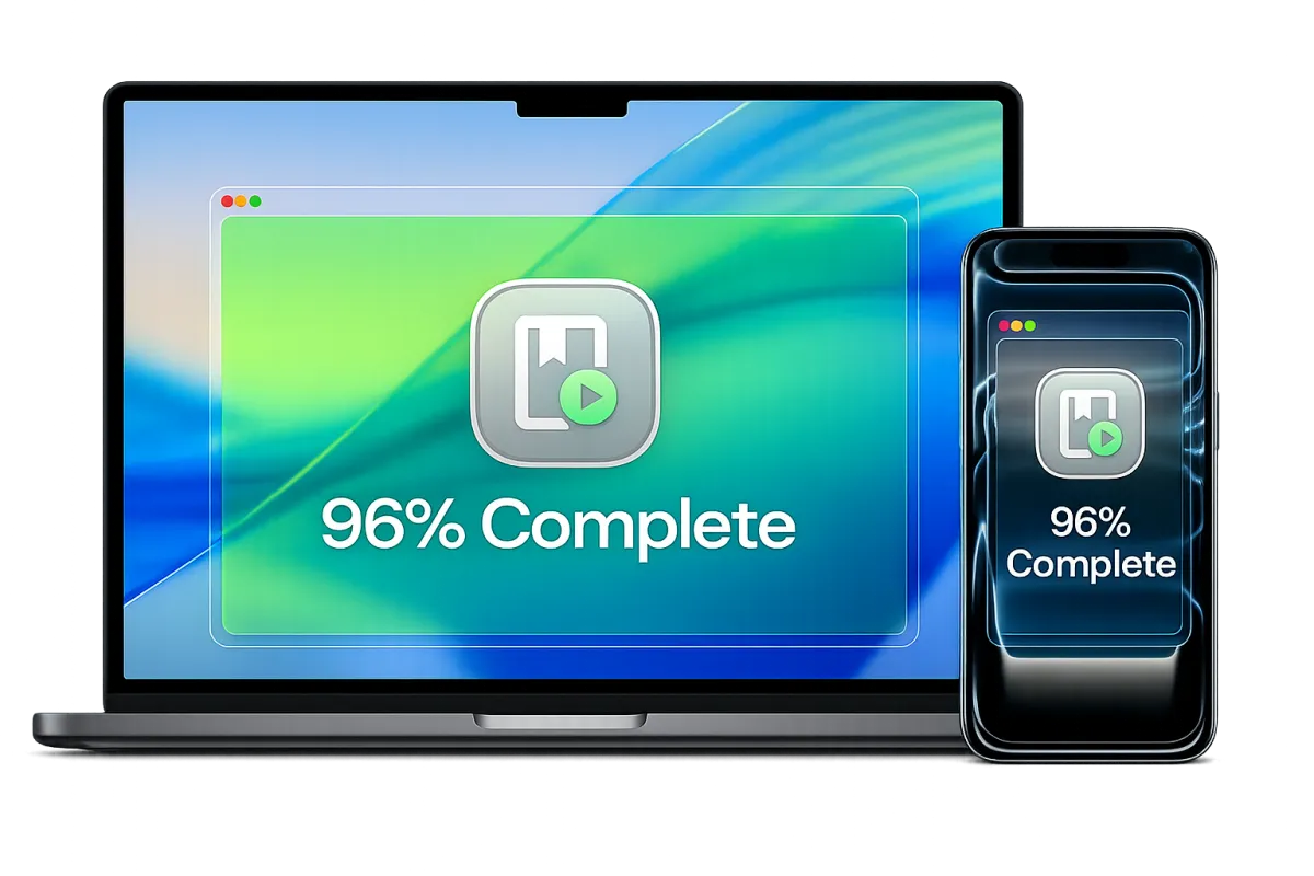 Laptop and phone mockup of the NextStep system