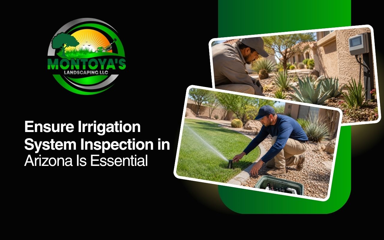 Technician checking an irrigation system inspection in Arizona for even watering