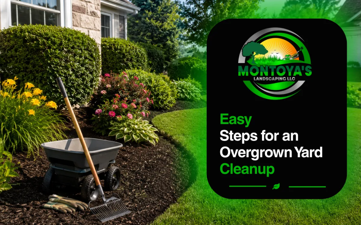 Overgrown yard cleanup needed for tall grass, weeds, and debris
