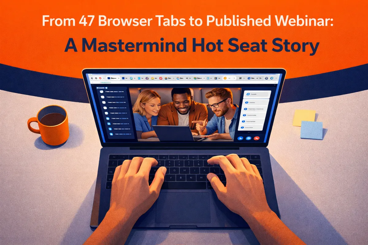From 47 Browser Tabs to Published Webinar: A Mastermind Hot Seat Story