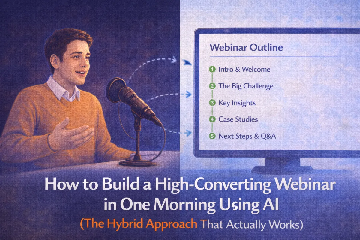How to Build a High-Converting Webinar in One Morning Using AI (The Hybrid Approach That Actually Works)