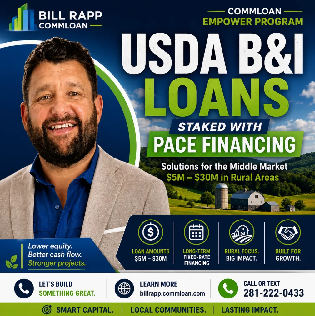 🌾 How USDA Business & Industry Loans Combined with PACE Financing Reduce Equity and Increase Cash Flow 🏢