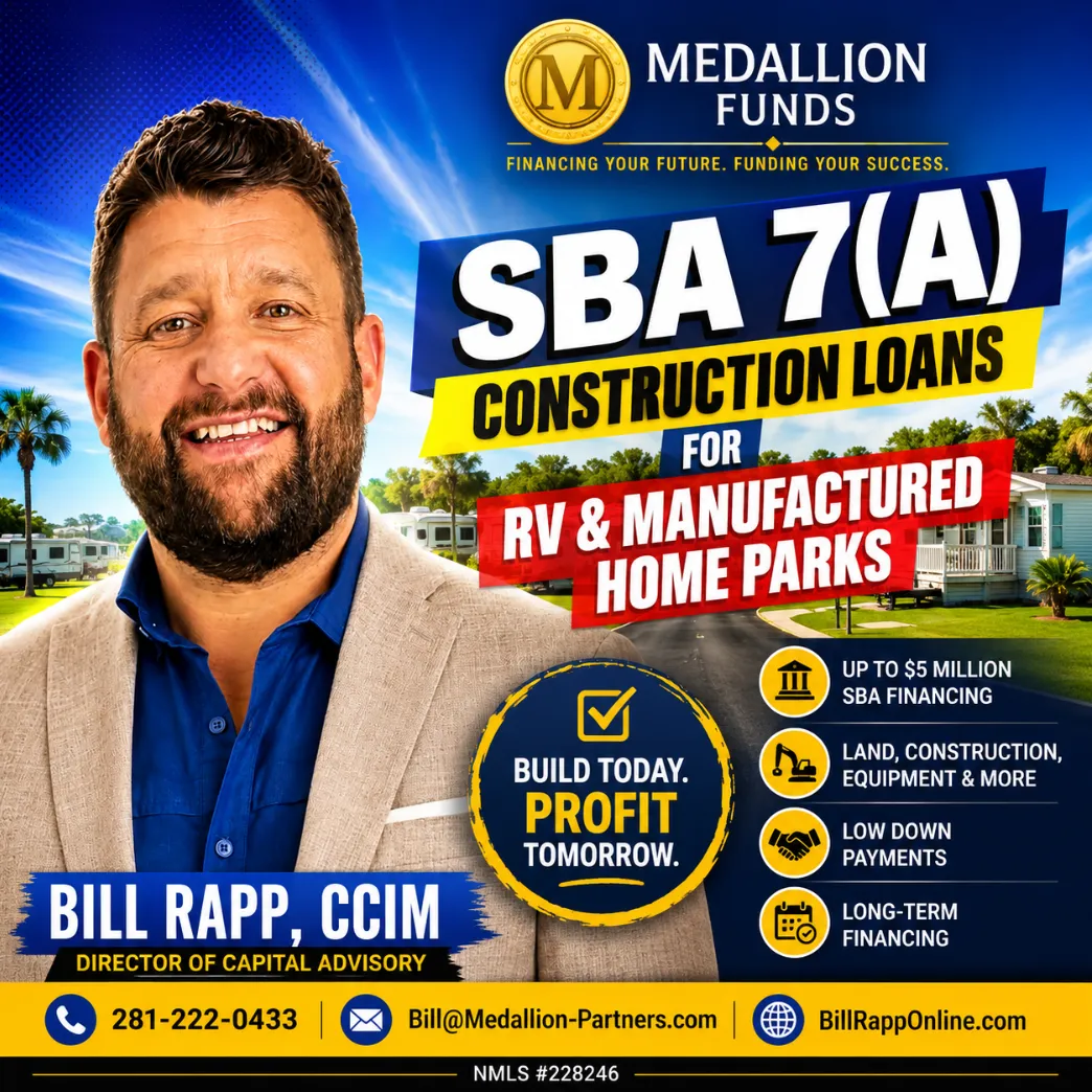 🚐 Build an RV or Manufactured Home Park with SBA 7(a) Financing 🏗️