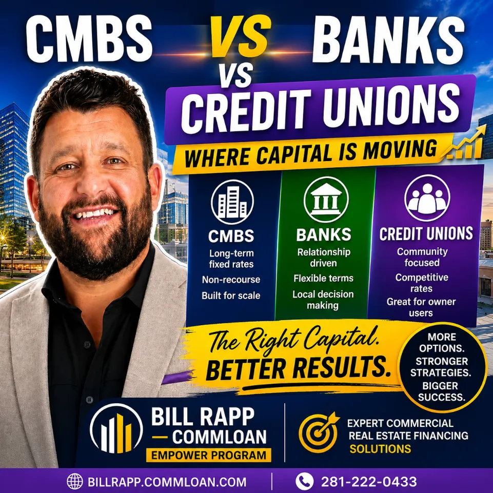 🏦 Follow the Capital: CMBS vs Banks vs Credit Unions for Commercial Real Estate Loans 📈