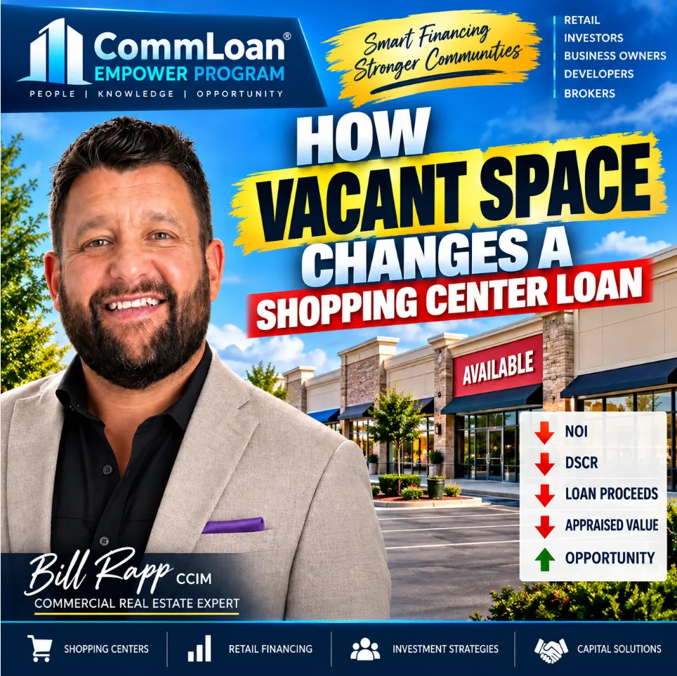 ⚠️ Shopping Center Financing: How Vacancy Impacts NOI, DSCR, Loan Proceeds & Value 🏦