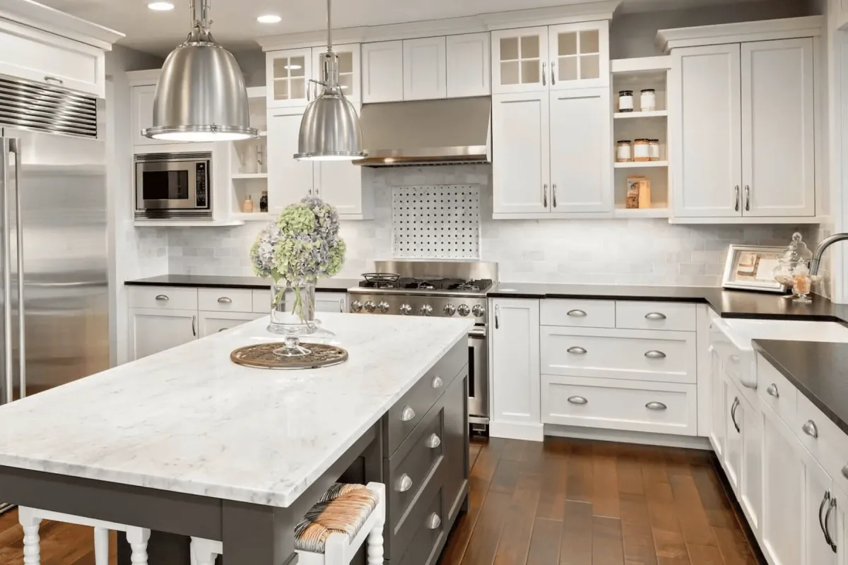 Kitchen cabinet color transformation by ROLUR Painting Co.