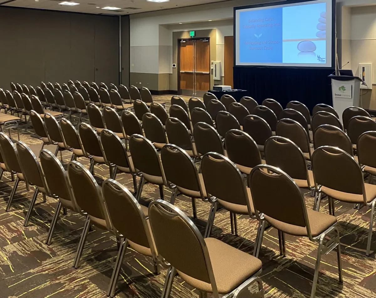 conference room set up with chairs