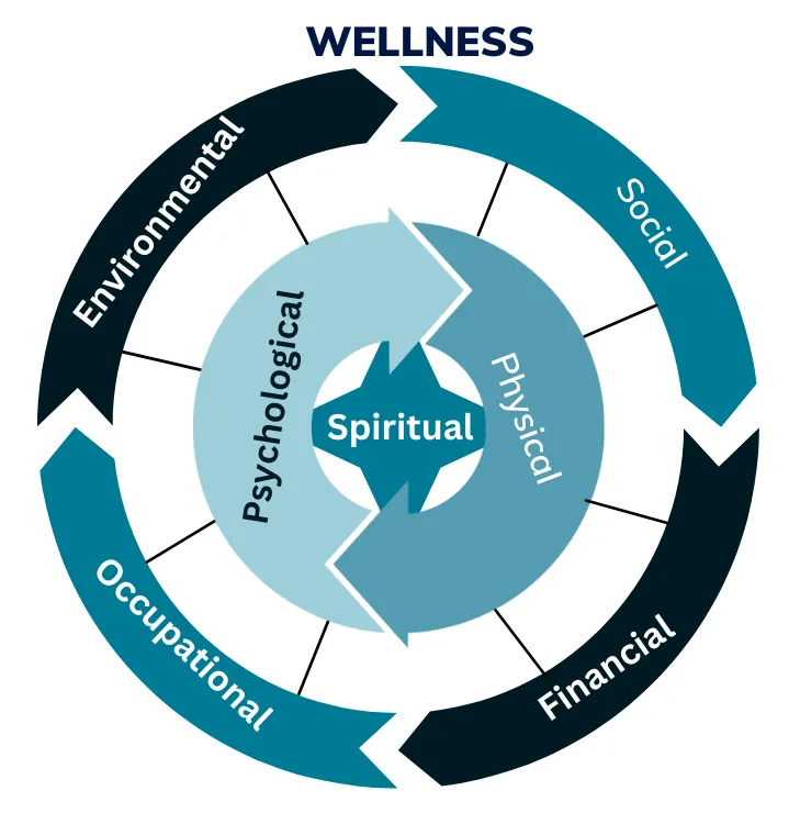 wheel diagram of the wellness wheel