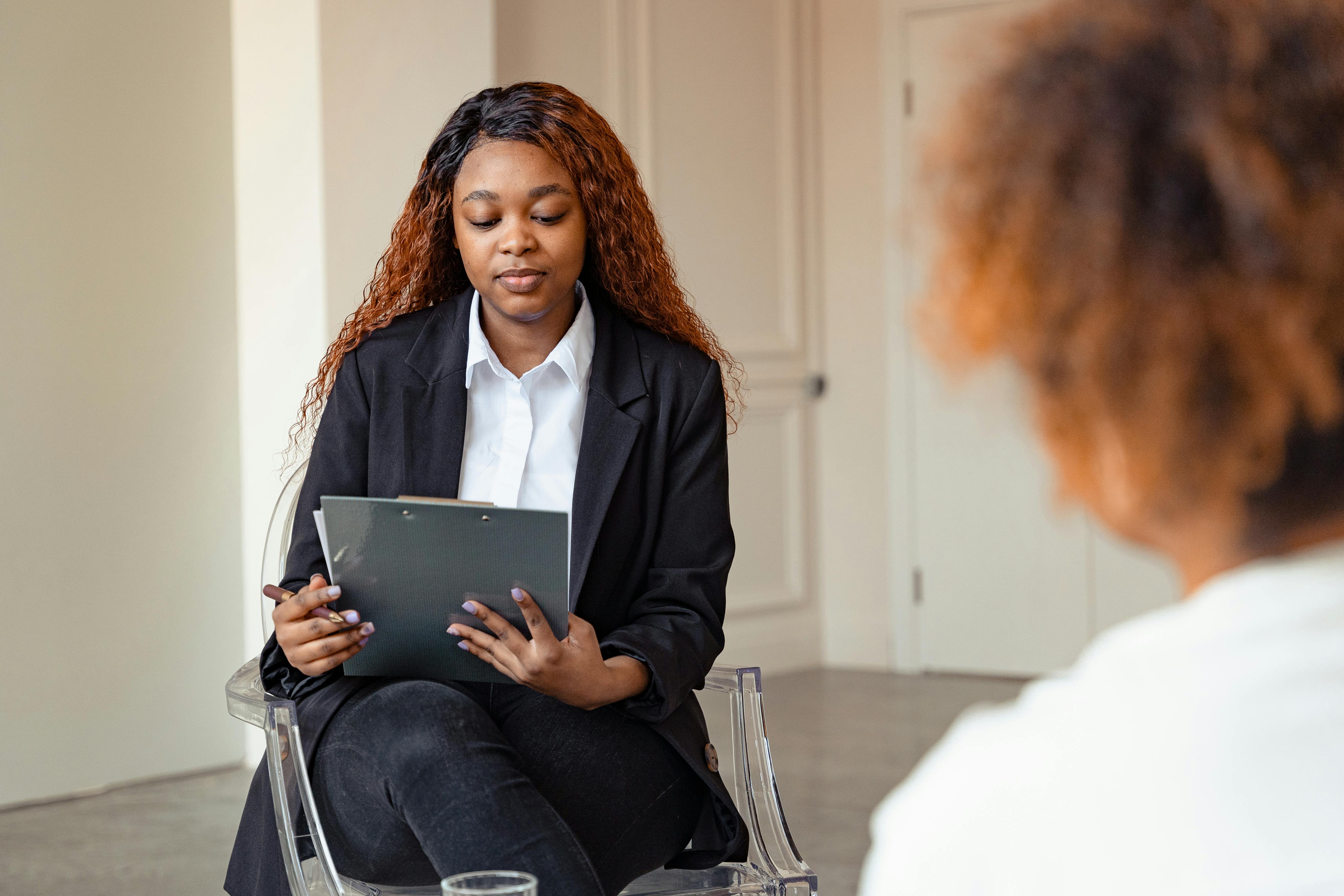 two women talking
