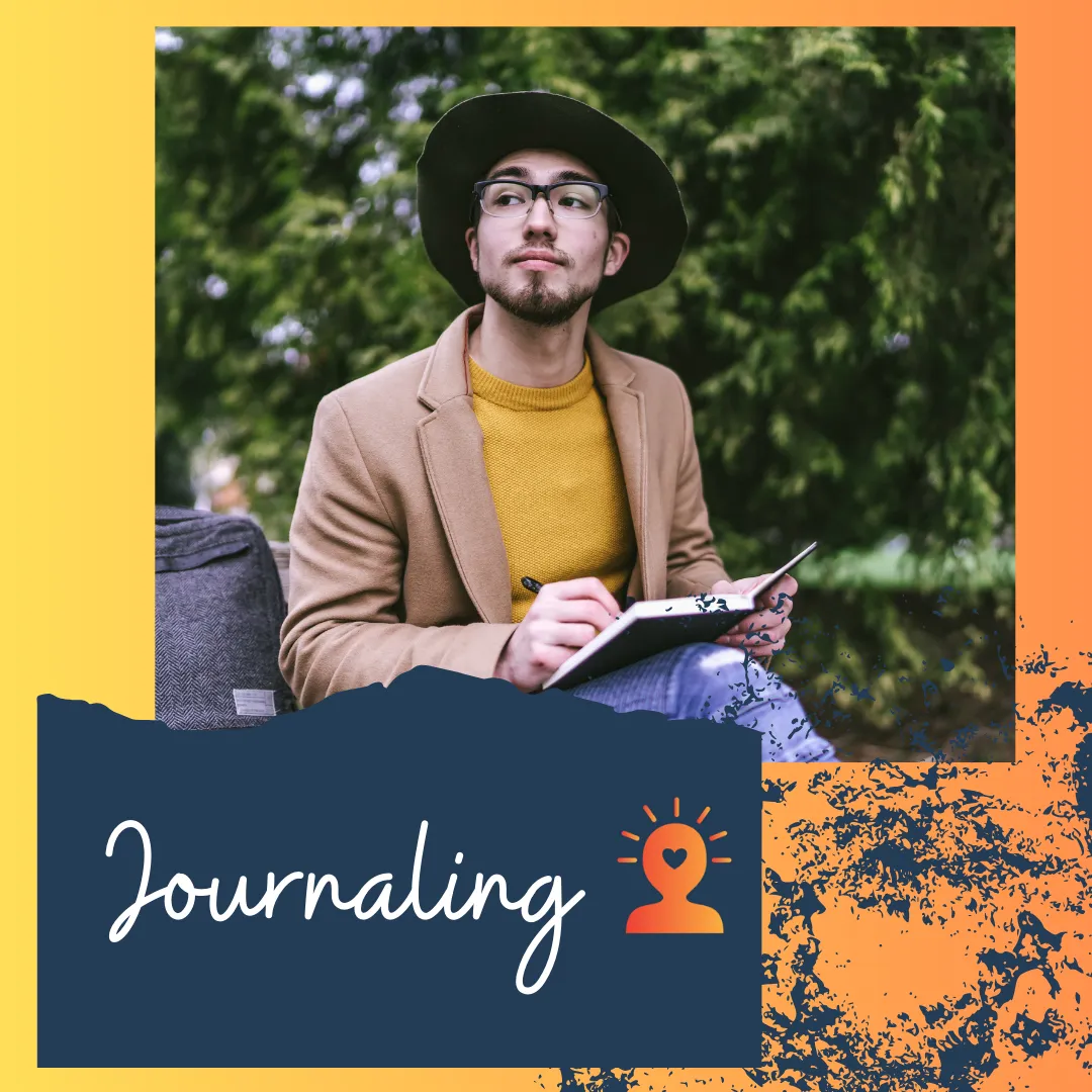 The Highest Frequency, Journaling, man ponders whilst writing in a journal