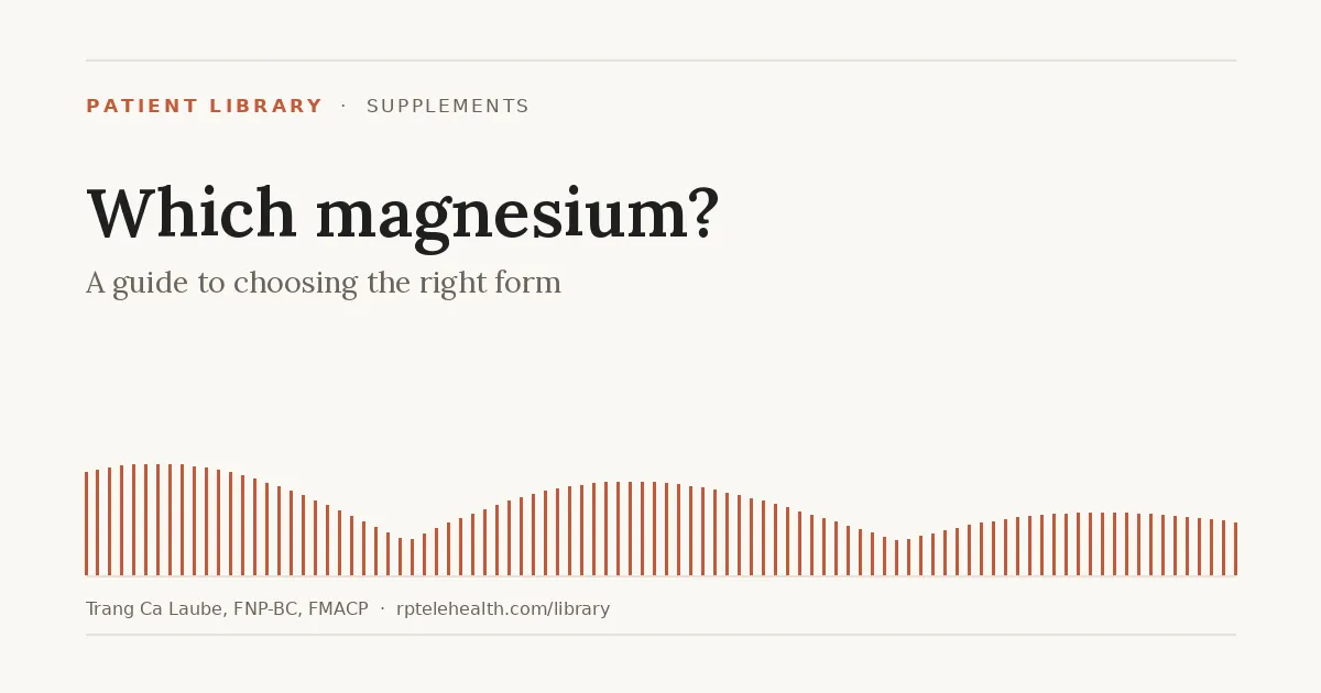 Which magnesium: choosing the right form — Reclaim Power Telehealth patient library